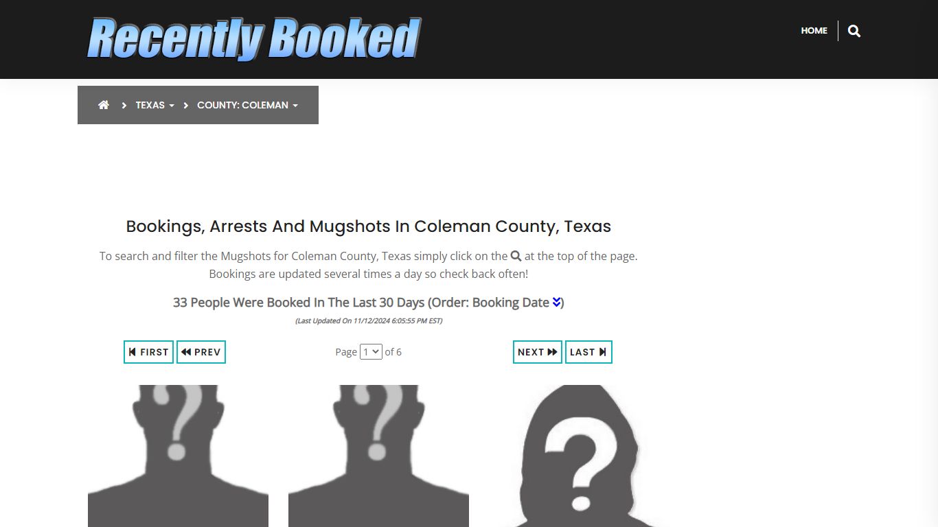 Bookings, Arrests and Mugshots in Coleman County, Texas - Recently Booked