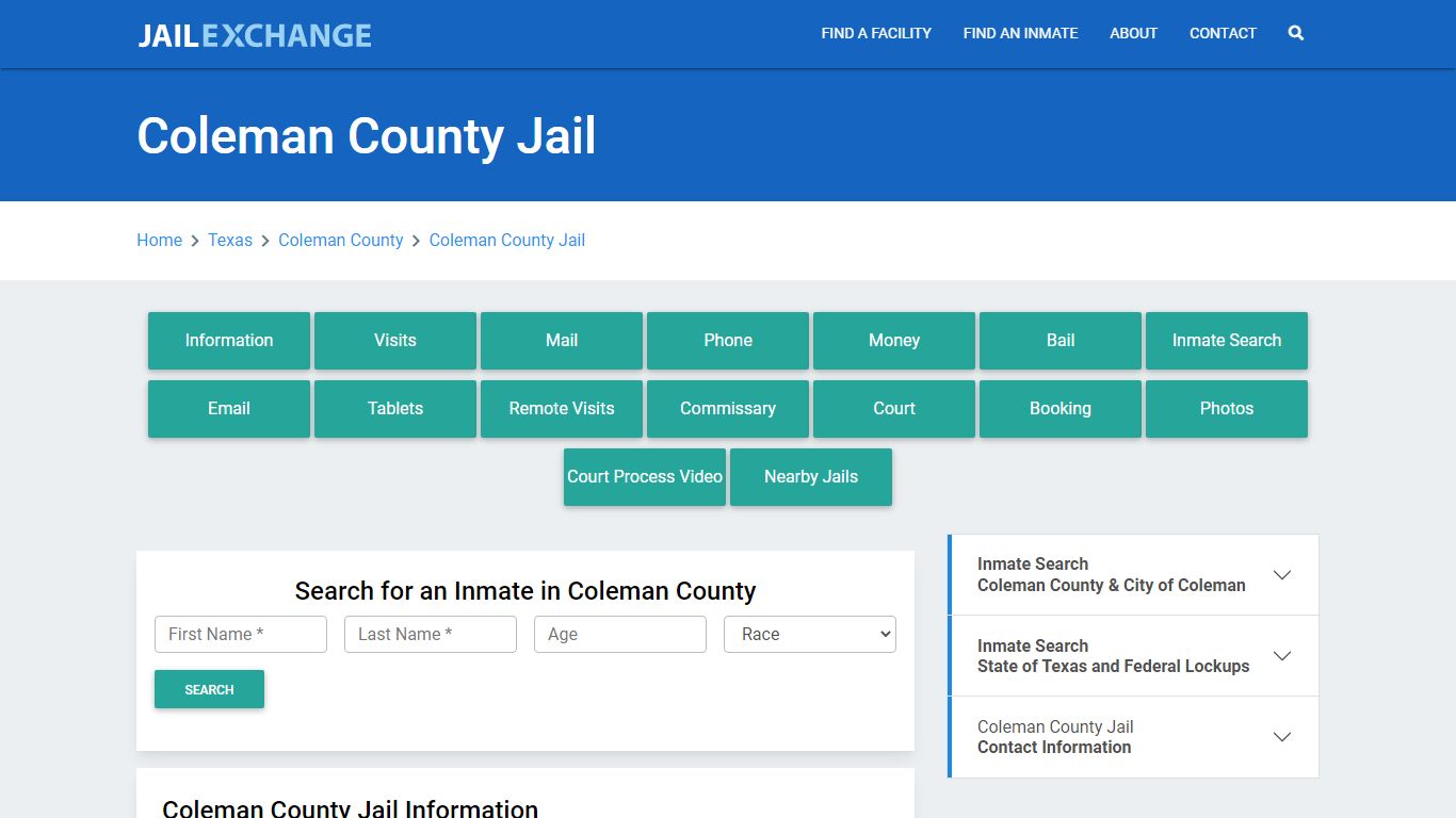 Coleman County Jail Roster Lookup, TX, Inmate Search