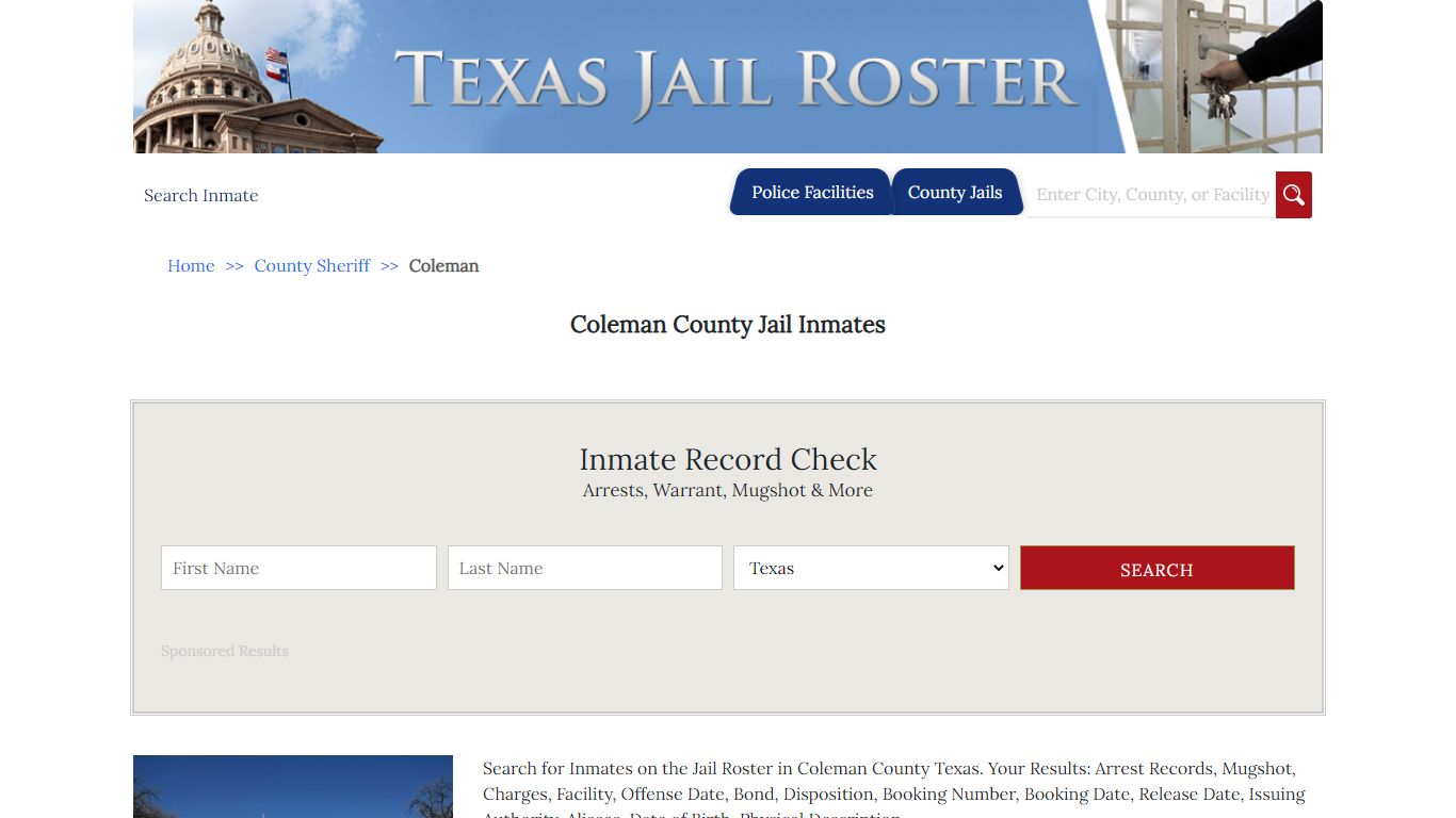 Coleman County Jail Inmates - Jail Roster Search